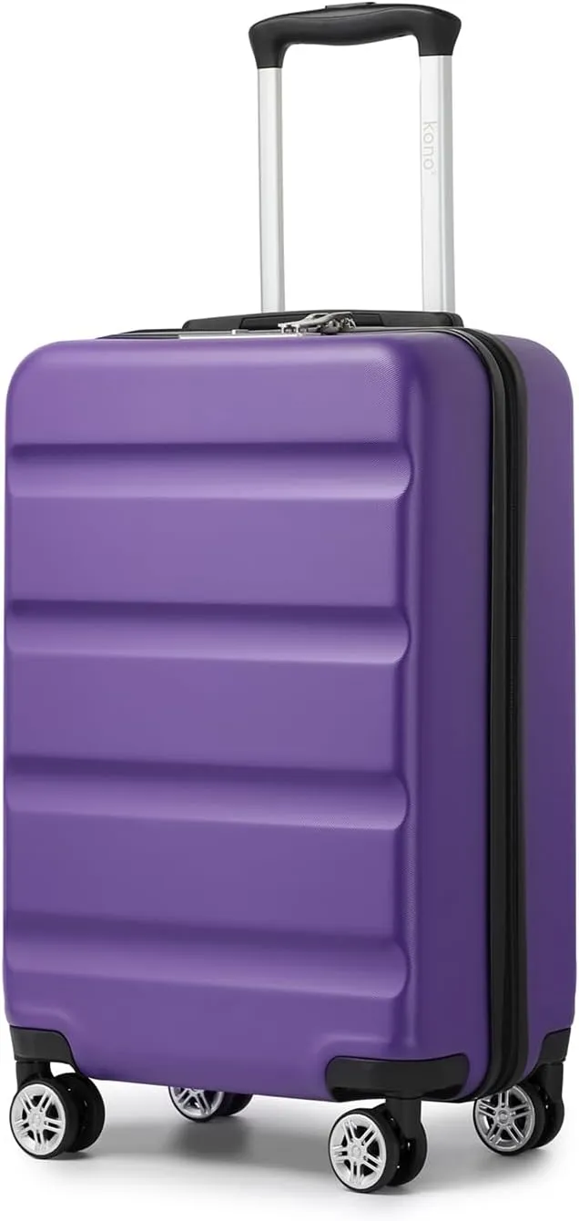 Kono Carry On Luggage 22x14x9 Airline Approved Lightweight Small Travel Suitcase with Spinner Wheels Hard Shell TSA Carry-On Purple