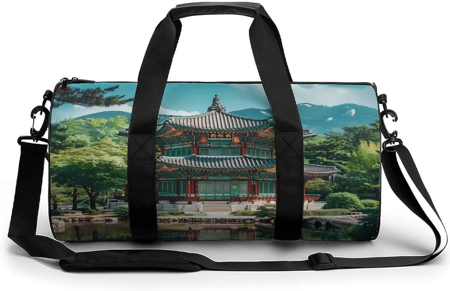 Korean Architecture Palace of Koreas Lightweight Gym Bag for Men Women Travel Duffel Bag Sports Workout Bag with Adjustable Strap