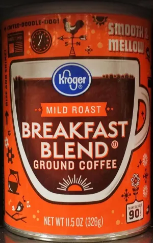 Kroger Mild Roast Breakfast Blend Ground Coffee 11.5 oz (Pack of 2)