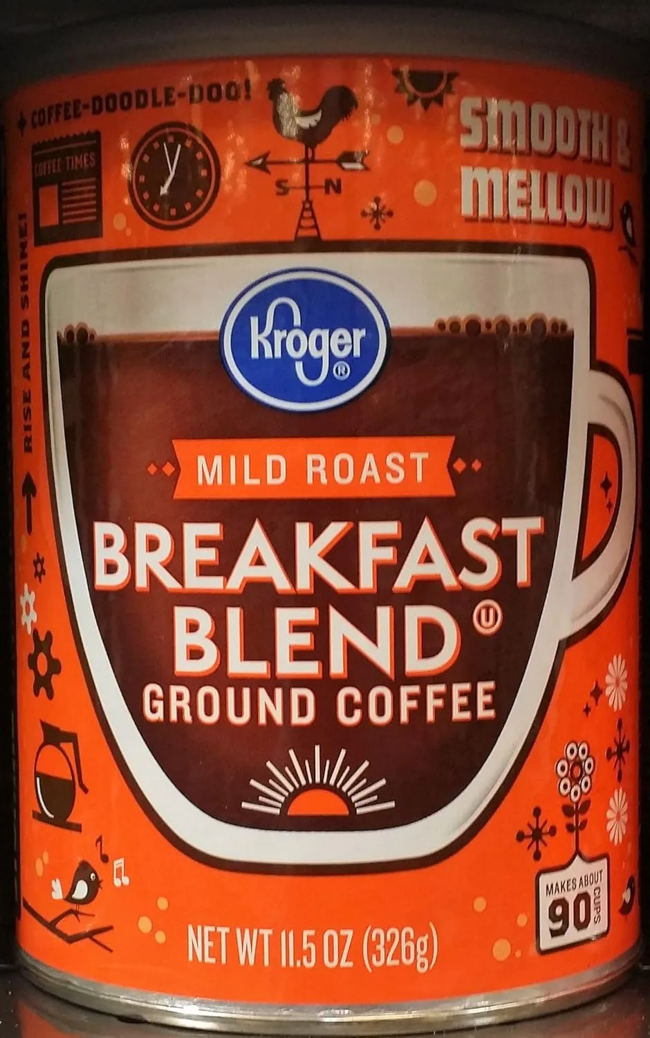 Kroger Mild Roast Breakfast Blend Ground Coffee 11.5 oz (Pack of 2)