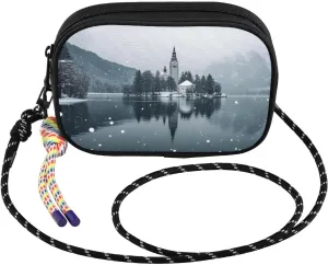 Landscape Church Snow Small Crossbody Bags for Women Cell Phone Purses Women's Shoulder Handbag Wallet Purse