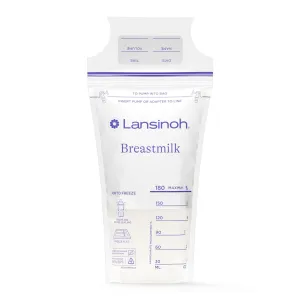 Lansinoh Breastmilk Storage Bags, 150 Count, Baby Essentials, Fast Freeze & Thaw Breast Milk Bags for Baby Bottle Feeding, Superior Strength & Stretch, 6 Ounce