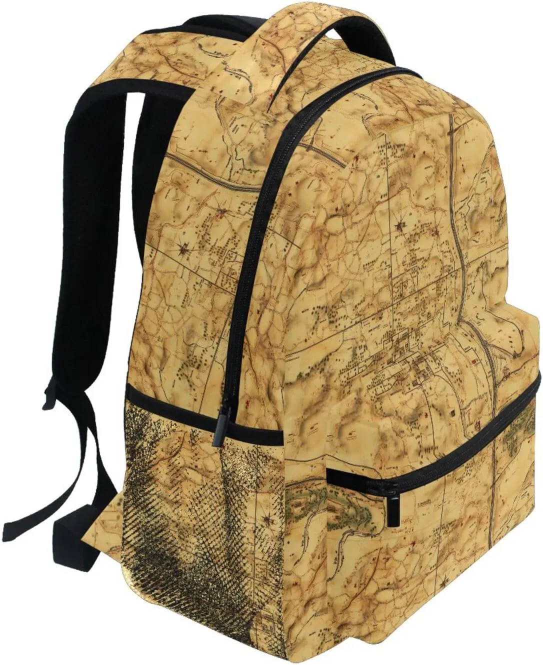Laptop Backpack for Teens Boys Girls Fashion Personal Backpack with Chest Strap for Travel Trip Vintage Game Map