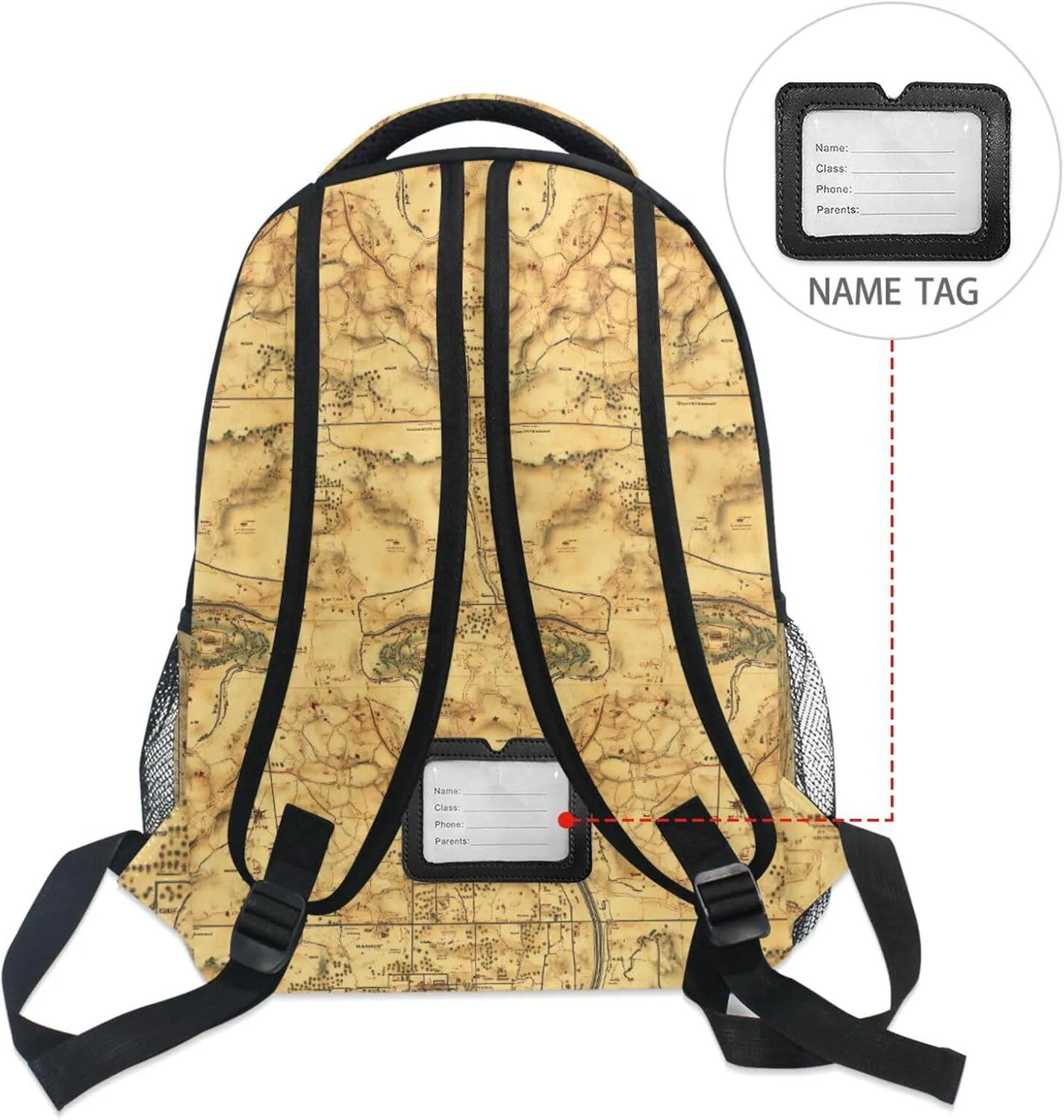 Laptop Backpack for Teens Boys Girls Fashion Personal Backpack with Chest Strap for Travel Trip Vintage Game Map