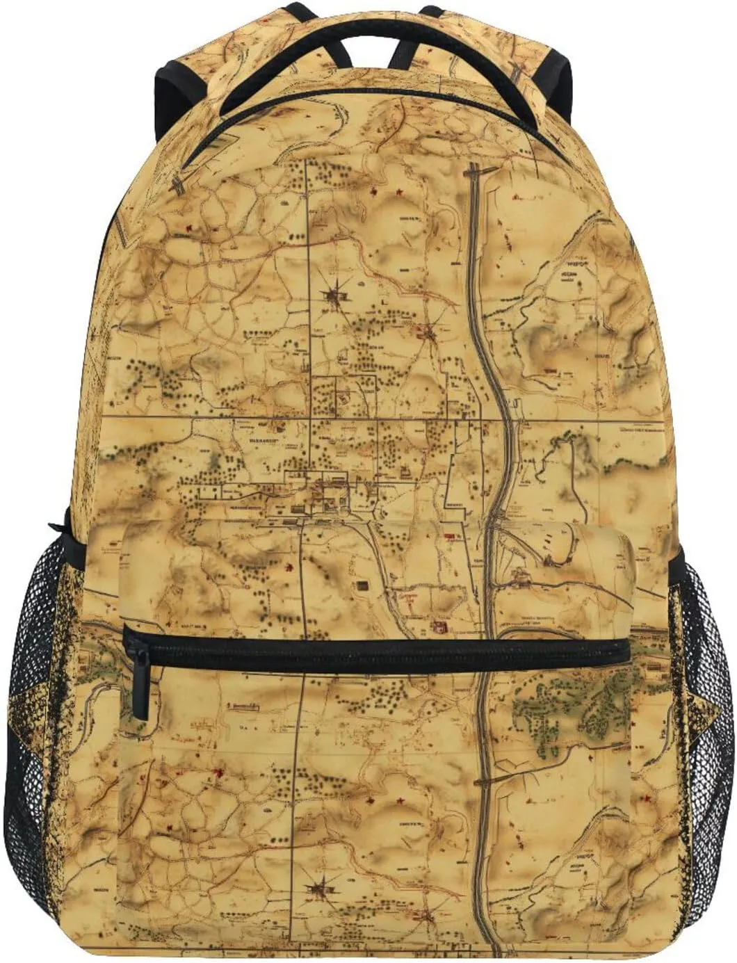 Laptop Backpack for Teens Boys Girls Fashion Personal Backpack with Chest Strap for Travel Trip Vintage Game Map