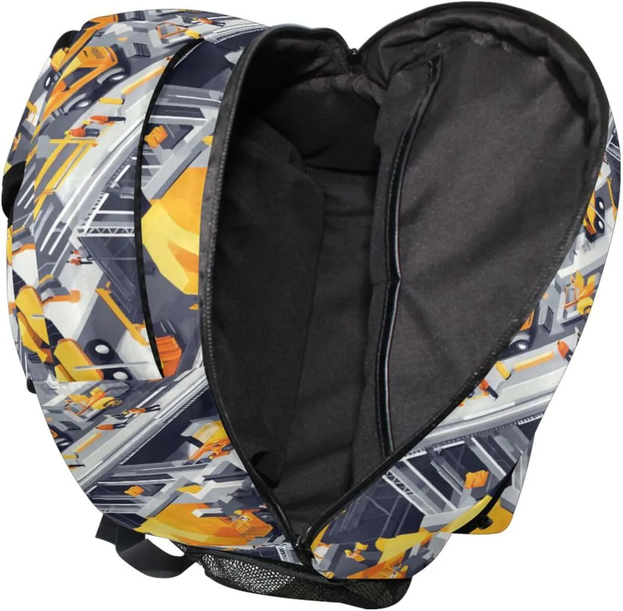 Laptop Backpack for Teens Boys Girls Waterproof Backpack with Chest Strap Gift Men & Women Construction Scene Concrete Mixer Truck