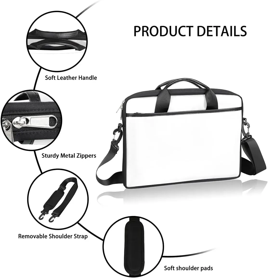 Laptop Shoulder Bag Computer Bag 13-15 Inches Laptop Carrying Case with Shoulder Strap for Women Men