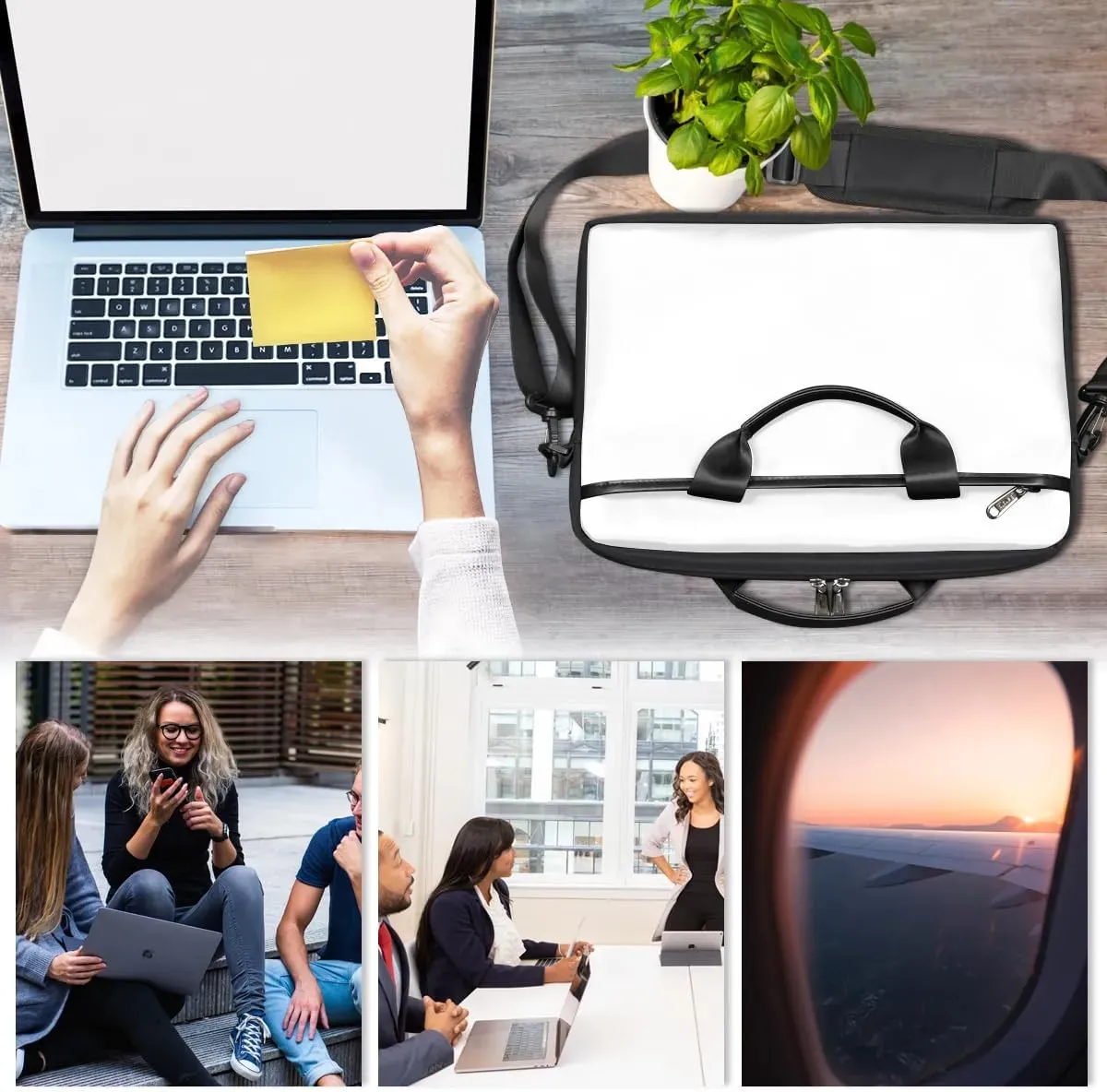 Laptop Shoulder Bag Computer Bag 13-15 Inches Laptop Carrying Case with Shoulder Strap for Women Men