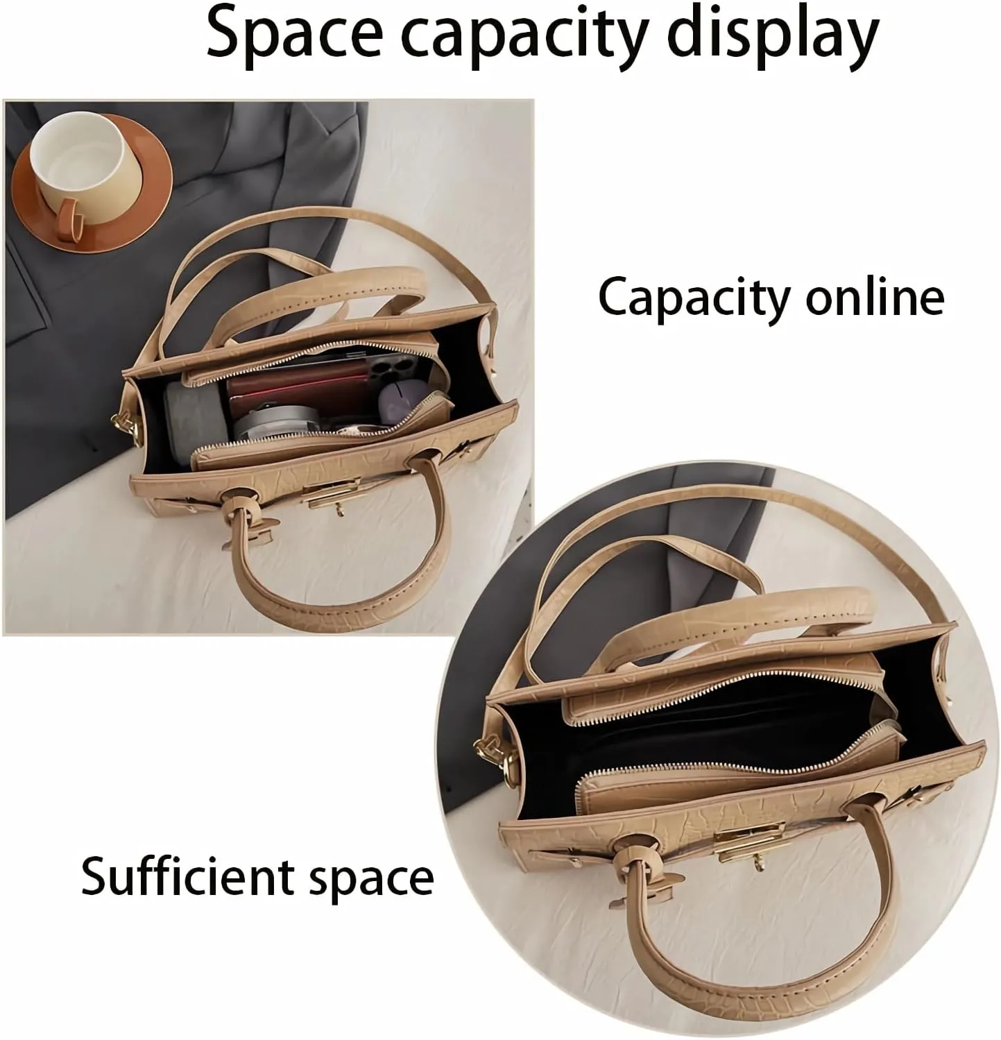 Large capacity women's handbags adjustable shoulder straps shoulder bags and crossbody bags PU underarm Purses