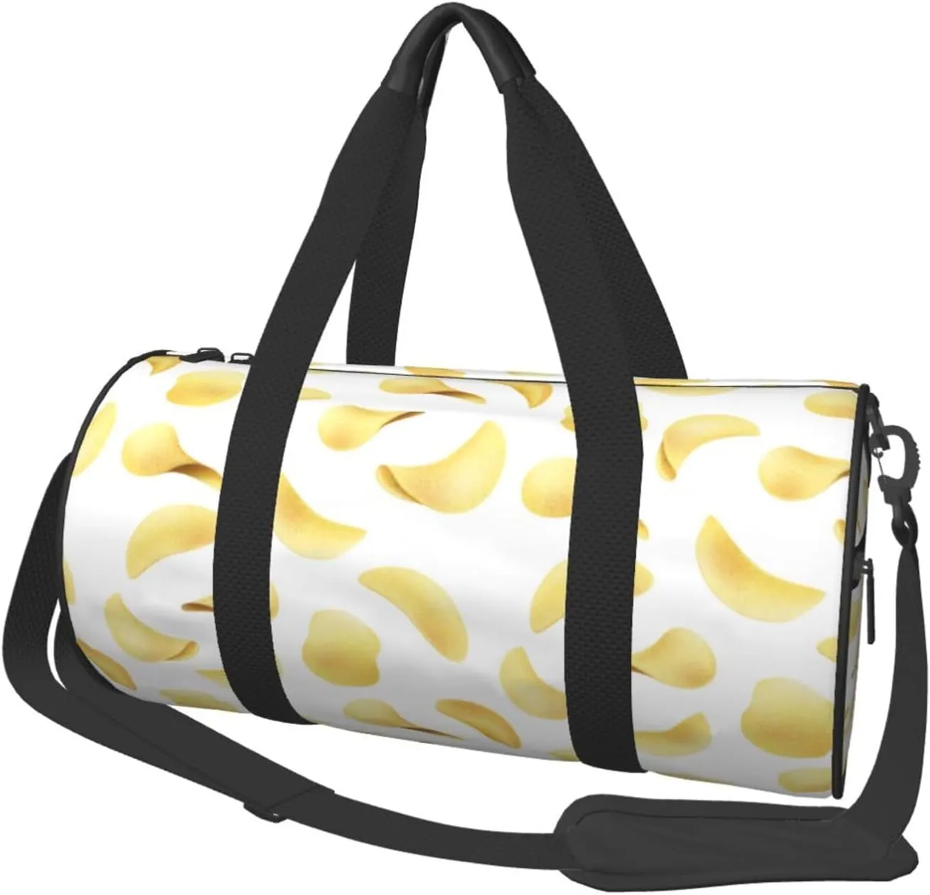Large Duffle Bag for Travel - Potato Chips Gym Bag for Women Men, Foldable Travel Bags for Women Men with Zippered Multiple Pockets