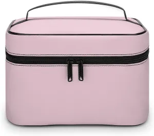 Large Makeup Bag, Pale Pink Rose Cosmetic Bag for Women Girls, Portable Toiletry Bag, Travel Make Up Organizer Bag