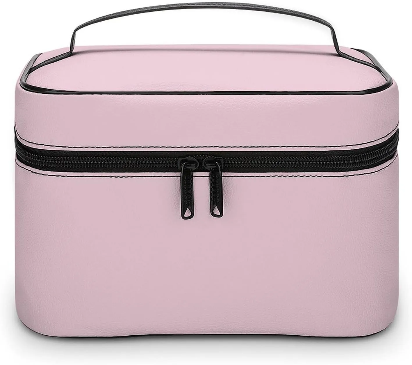 Large Makeup Bag, Pale Pink Rose Cosmetic Bag for Women Girls, Portable Toiletry Bag, Travel Make Up Organizer Bag