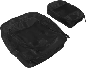 Large Travel Toiletry Bag Set 3 Pieces Travel Packing Organizers Zipper Polyester Black