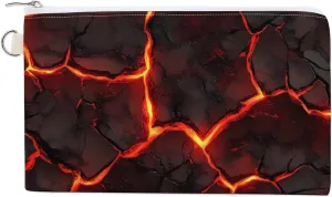 Lava Magma Coin Pouch Small Wallet Card Purse Cute Makeup Pouch Handbag with Key Ring