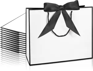 LDIWEE 12 PCS Gift Bags with Handles, 12.6 x 10 x 4.33'', Elegant Thank You Bags for Bridesmaid Gifts, Wedding, Mothers Day, Graduation, Birthday, Baby Shower, Retirement