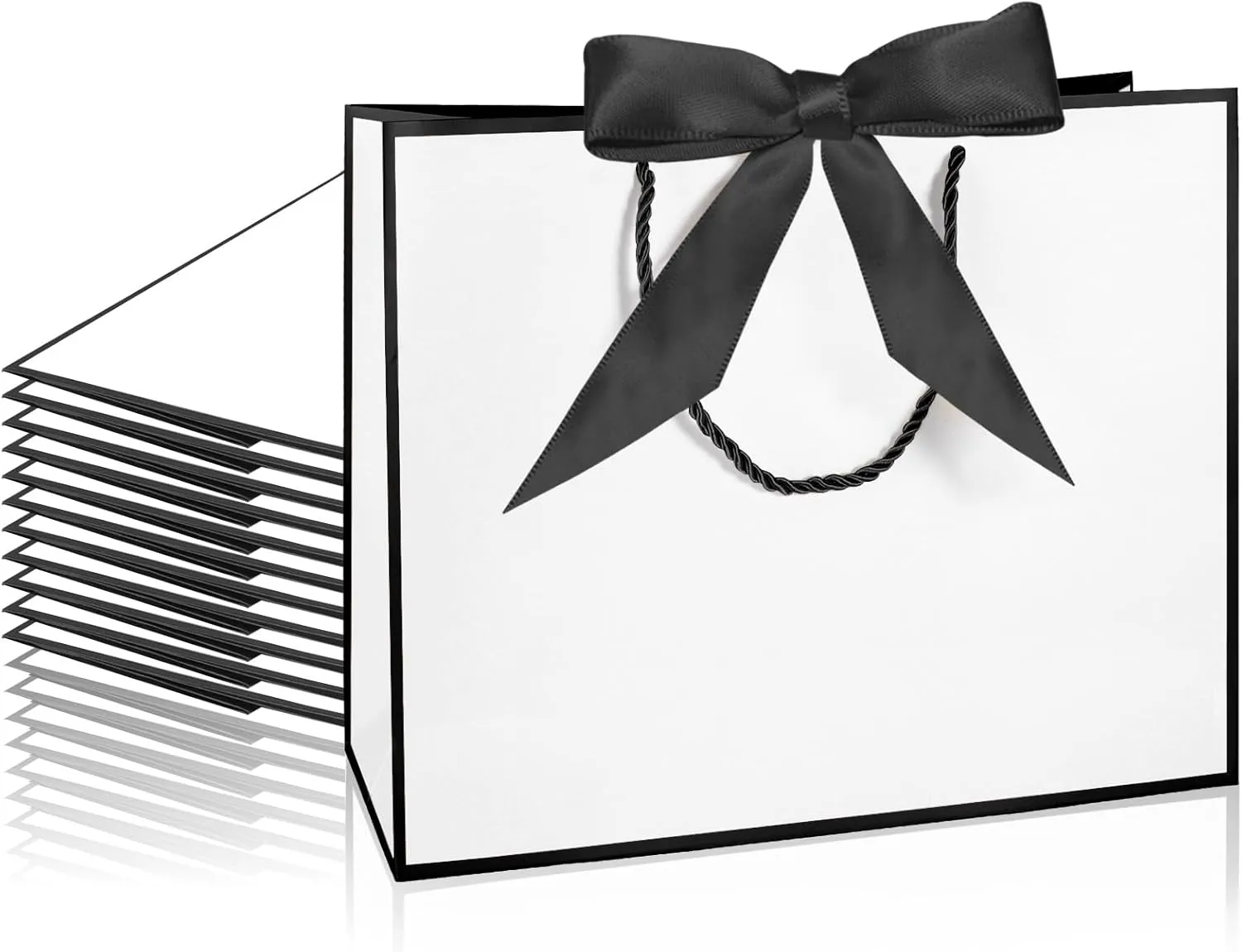 LDIWEE 12 PCS Gift Bags with Handles, 12.6 x 10 x 4.33'', Elegant Thank You Bags for Bridesmaid Gifts, Wedding, Mothers Day, Graduation, Birthday, Baby Shower, Retirement