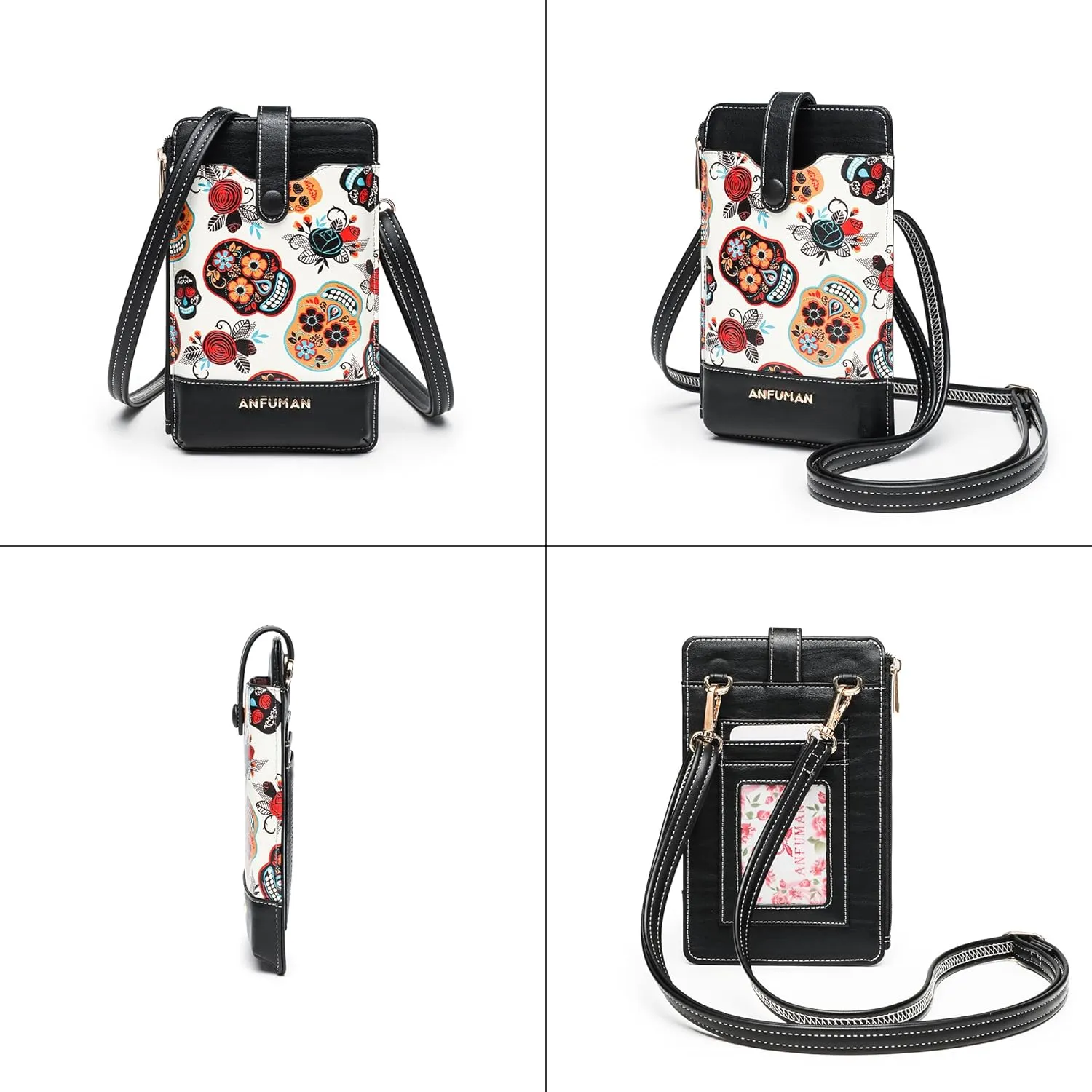Leather Small Crossbody Bags for Women Designer Cell Phone Bag Wallet Purses Adjustable Strap