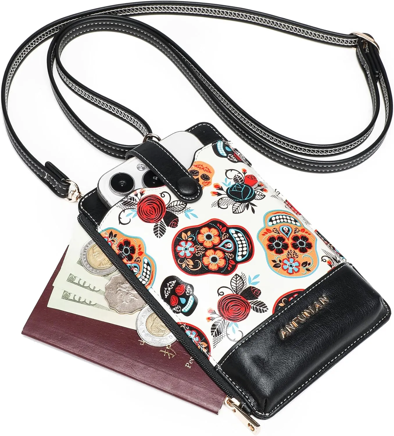 Leather Small Crossbody Bags for Women Designer Cell Phone Bag Wallet Purses Adjustable Strap