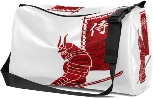 Leather Sport Gym Bag Japanese Flag Pattern Weekender Bag for Women and Men Carry On Bag Warrior Travel Duffel Bag