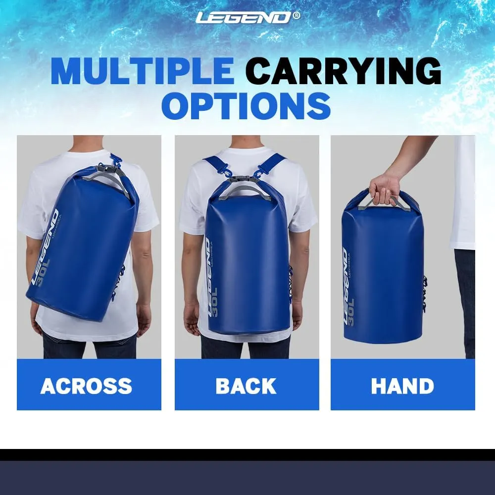 Legend UltraSEA Waterproof Dry Bag 5L/10L/20L/30L - Drybag Waterproof Bag for Kayaking, Swimming & Travel, Roll Top Floating Dry Bag, Lightweight Dry Sack for Boating, Rafting and Beach - 5L Blue