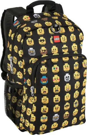 LEGO Heritage Classic Kids School Backpack Bookbag, for Travel, On-the-Go, Back to School, Boys and Girls, with Adjustable Padded Straps and Fun patterns, Minifigure