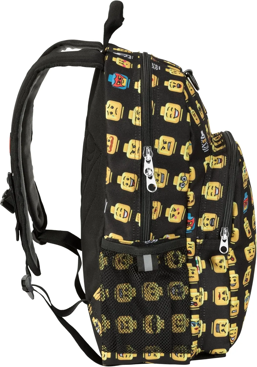 LEGO Heritage Classic Kids School Backpack Bookbag, for Travel, On-the-Go, Back to School, Boys and Girls, with Adjustable Padded Straps and Fun patterns, Minifigure