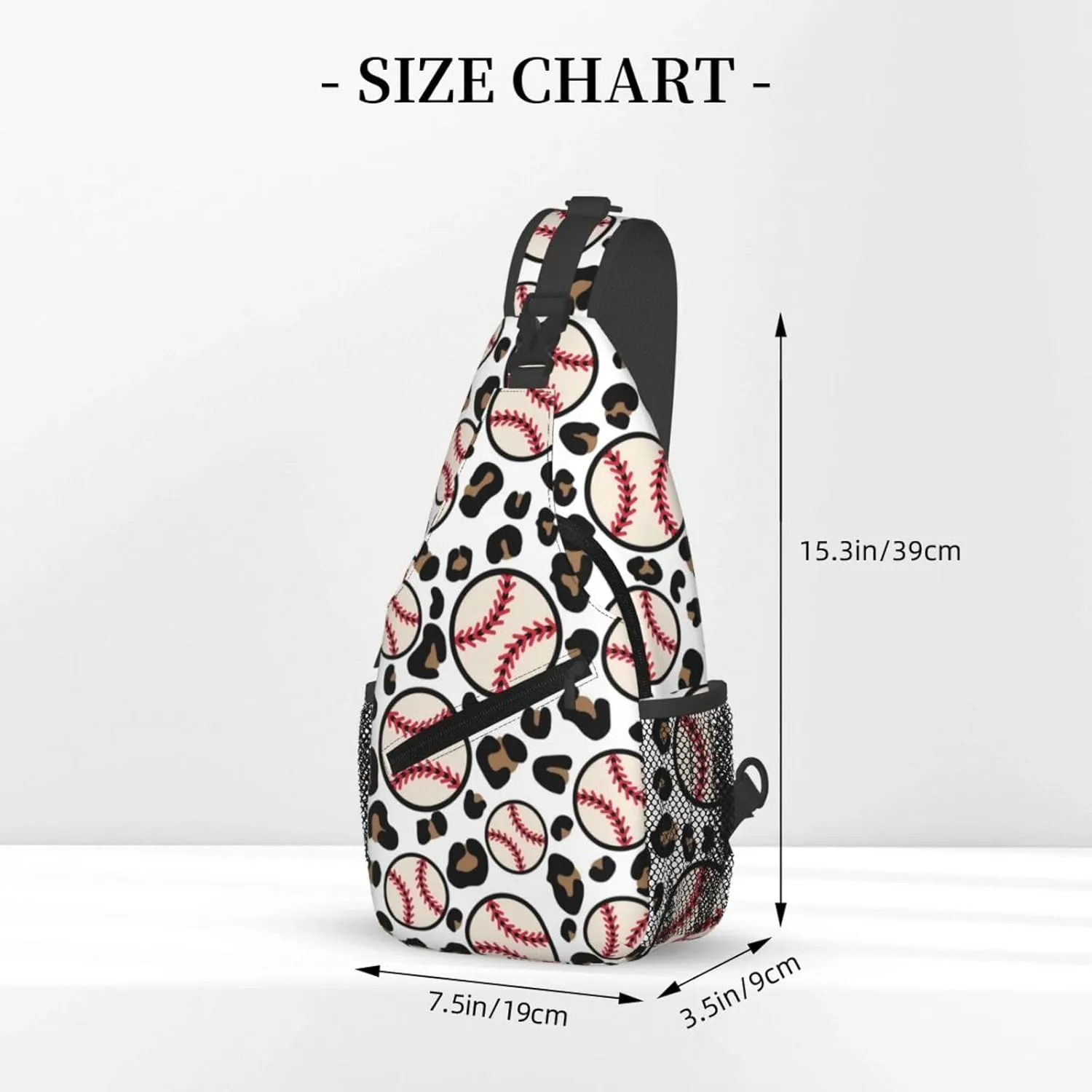 Leopard Baseball1 Chest Bags Crossbody Sling Bag Shoulder Bag Travel Hiking Daypack For Men Women