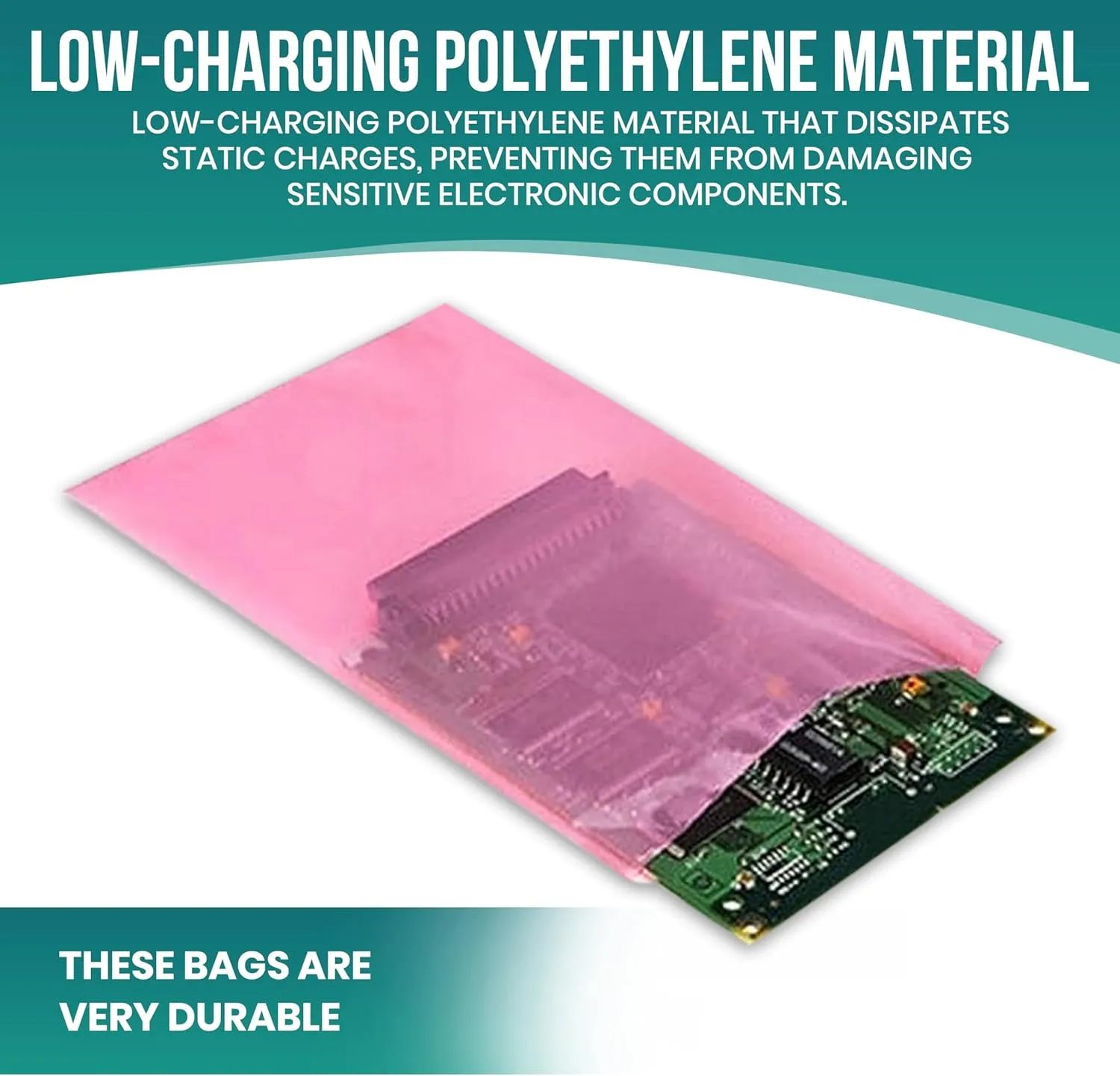 Levex - 18" x 24" (100 Count) 2 Mil Flat Open End Top Anti Static Plastic Poly Bags, Heat Sealable Bags for Travel, Storage, Electronics, Packaging & Shipping