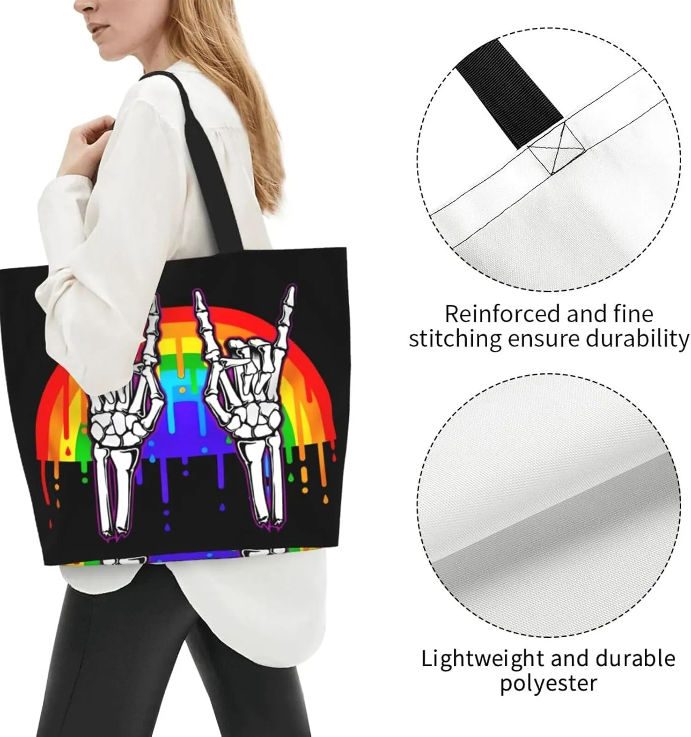 LGBT Pride Rainbow Gay pride day Women's Tote Bag Large Capacity Single Shoulder Bags Handbag for Shopping Work