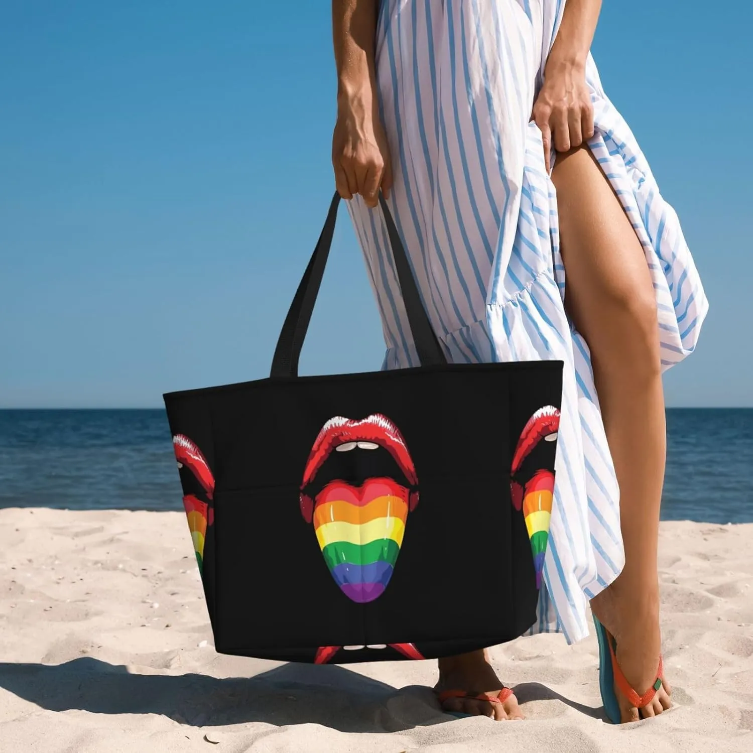 LGBT Pride Rainbow Gay proud Large Capacity Travel Bag Lightweight Shopping Handbag Beach Tote Bags Work Bag