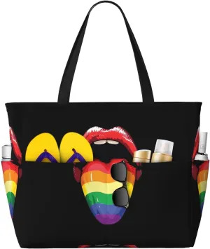 LGBT Pride Rainbow Gay proud Large Capacity Travel Bag Lightweight Shopping Handbag Beach Tote Bags Work Bag