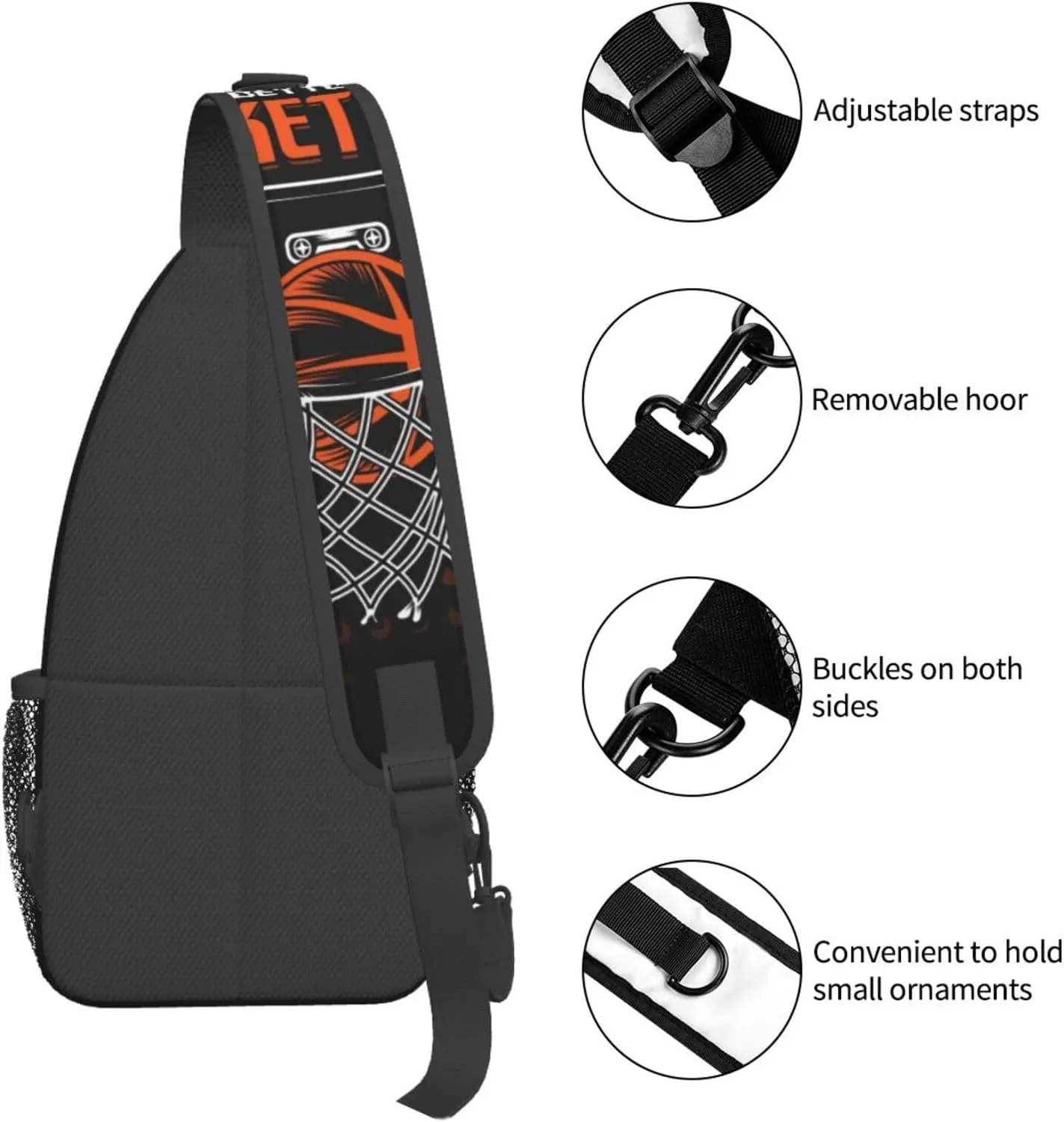 Life Is Better With Basketball Chest Bags Crossbody Sling Bag Shoulder Bag Travel Hiking Daypack For Men Women