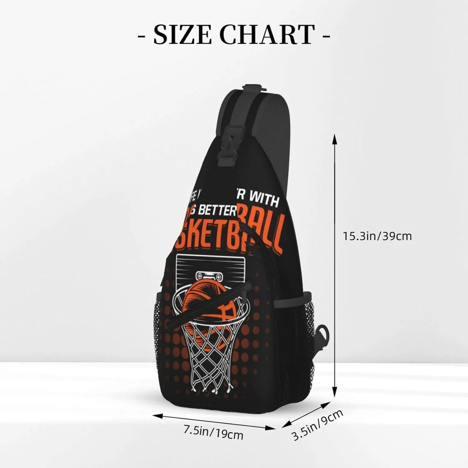 Life Is Better With Basketball Chest Bags Crossbody Sling Bag Shoulder Bag Travel Hiking Daypack For Men Women