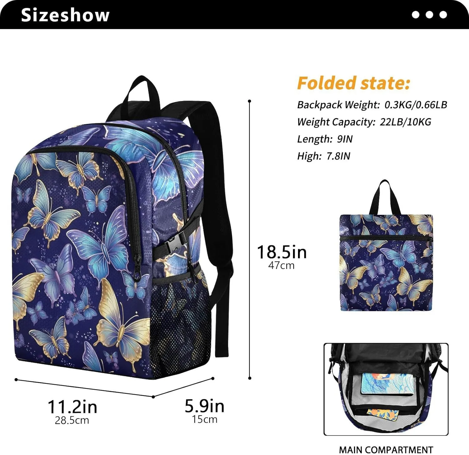 Lightweight Foldable Backpack, Waterproof for Hiking and Camping, Lightweight Backpack