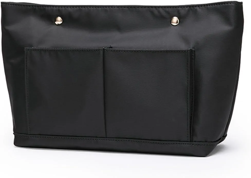 Lightweight Handbag Organizers Insert with Multiple Pockets Handbag Organizer for Storage and Organization Cosmetic Bag (Nylon-black,M)
