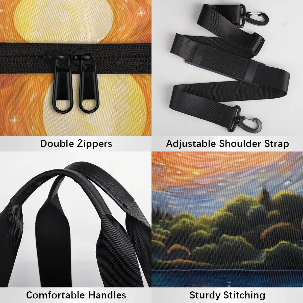 Lightweight Travel Duffle Bag Abstract Sky Lake Gym Bag for Women Men Stylish Small Duffle Bag for Fitness Yoga Travel Overnight Sport