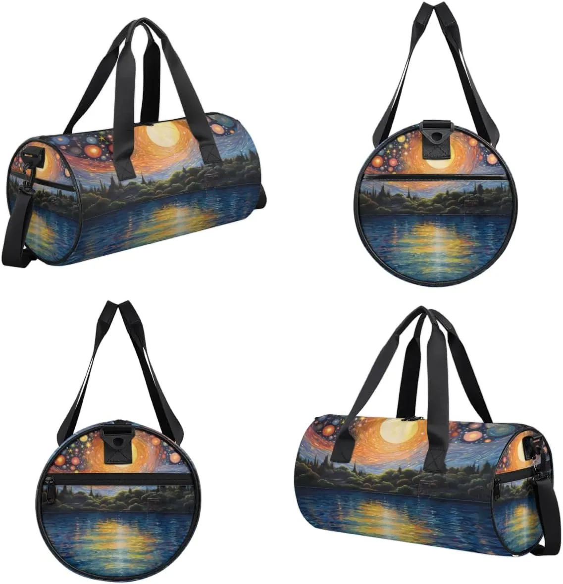 Lightweight Travel Duffle Bag Abstract Sky Lake Gym Bag for Women Men Stylish Small Duffle Bag for Fitness Yoga Travel Overnight Sport