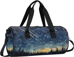 Lightweight Travel Duffle Bag Beautiful Starry Sky Gym Bag for Women Men Stylish Small Duffle Bag for Fitness Yoga Travel Overnight Sport