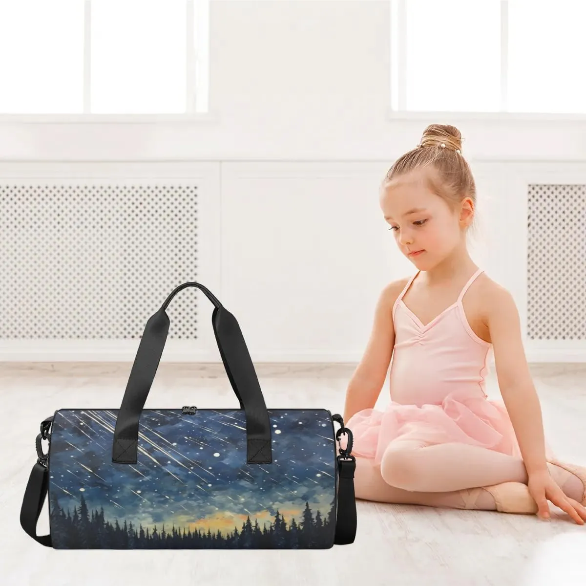 Lightweight Travel Duffle Bag Beautiful Starry Sky Gym Bag for Women Men Stylish Small Duffle Bag for Fitness Yoga Travel Overnight Sport
