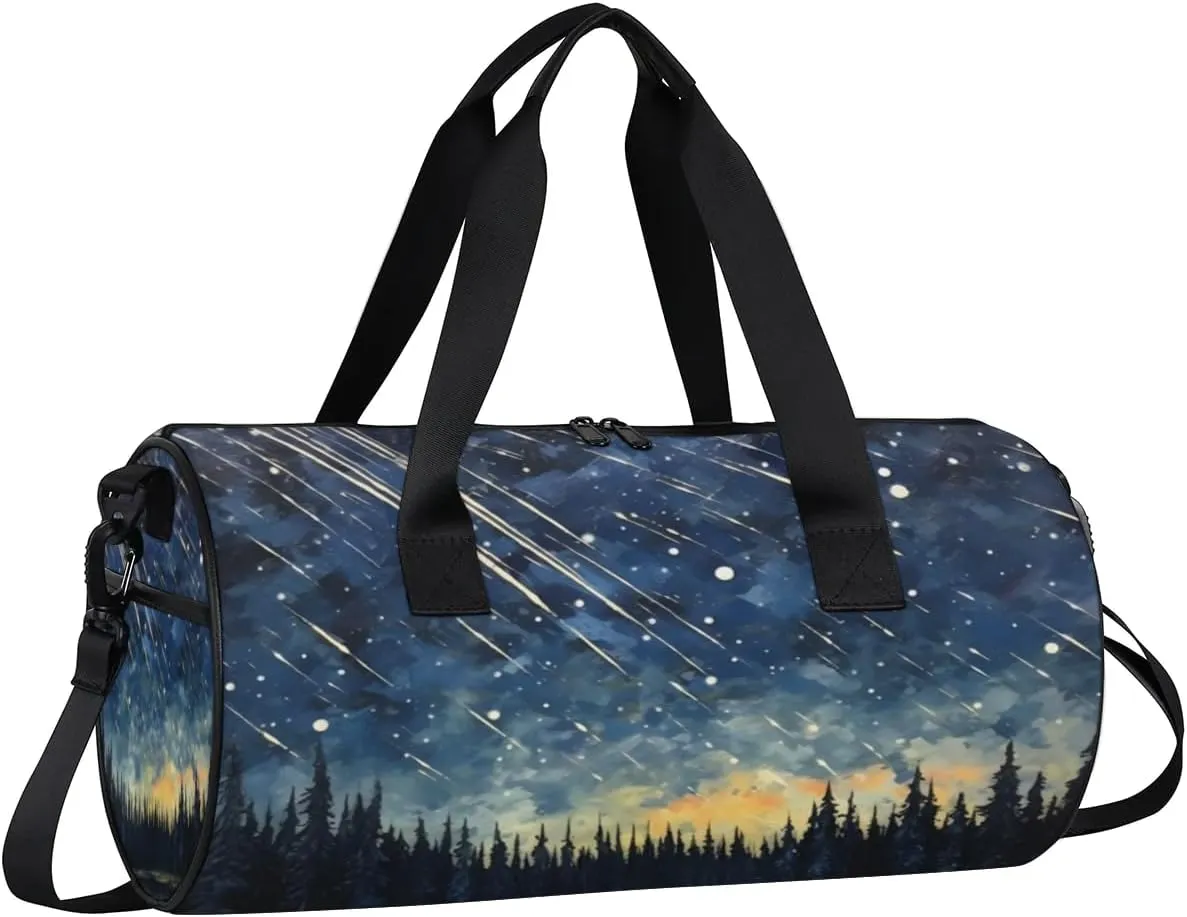 Lightweight Travel Duffle Bag Beautiful Starry Sky Gym Bag for Women Men Stylish Small Duffle Bag for Fitness Yoga Travel Overnight Sport