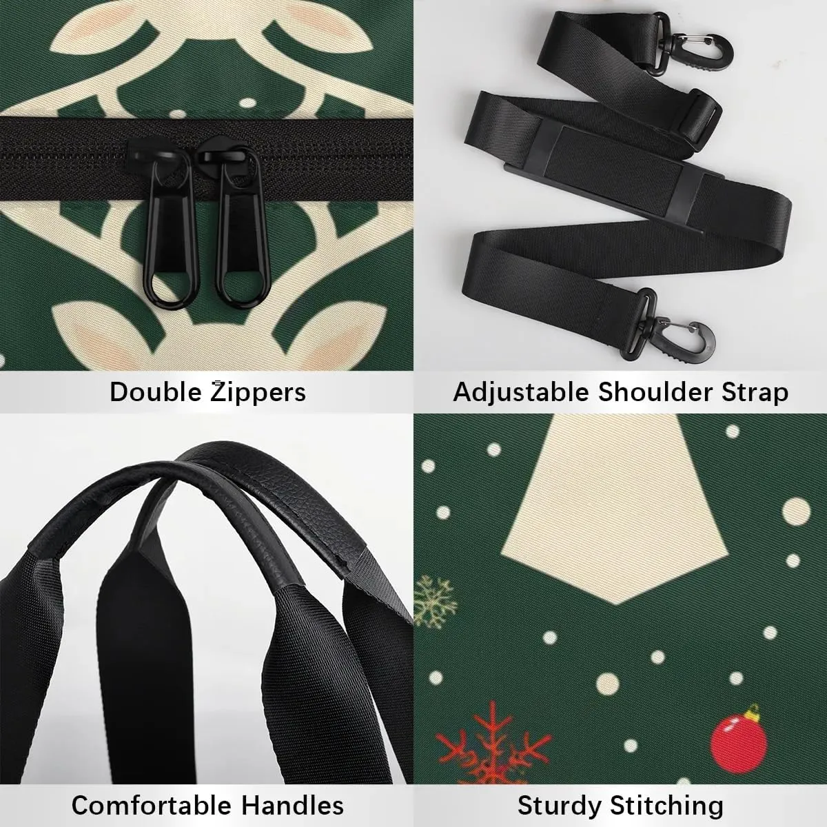 Lightweight Travel Duffle Bag Christmas Deer Prints Gym Bag for Women Men Stylish Small Duffle Bag for Fitness Yoga Travel Overnight Sport