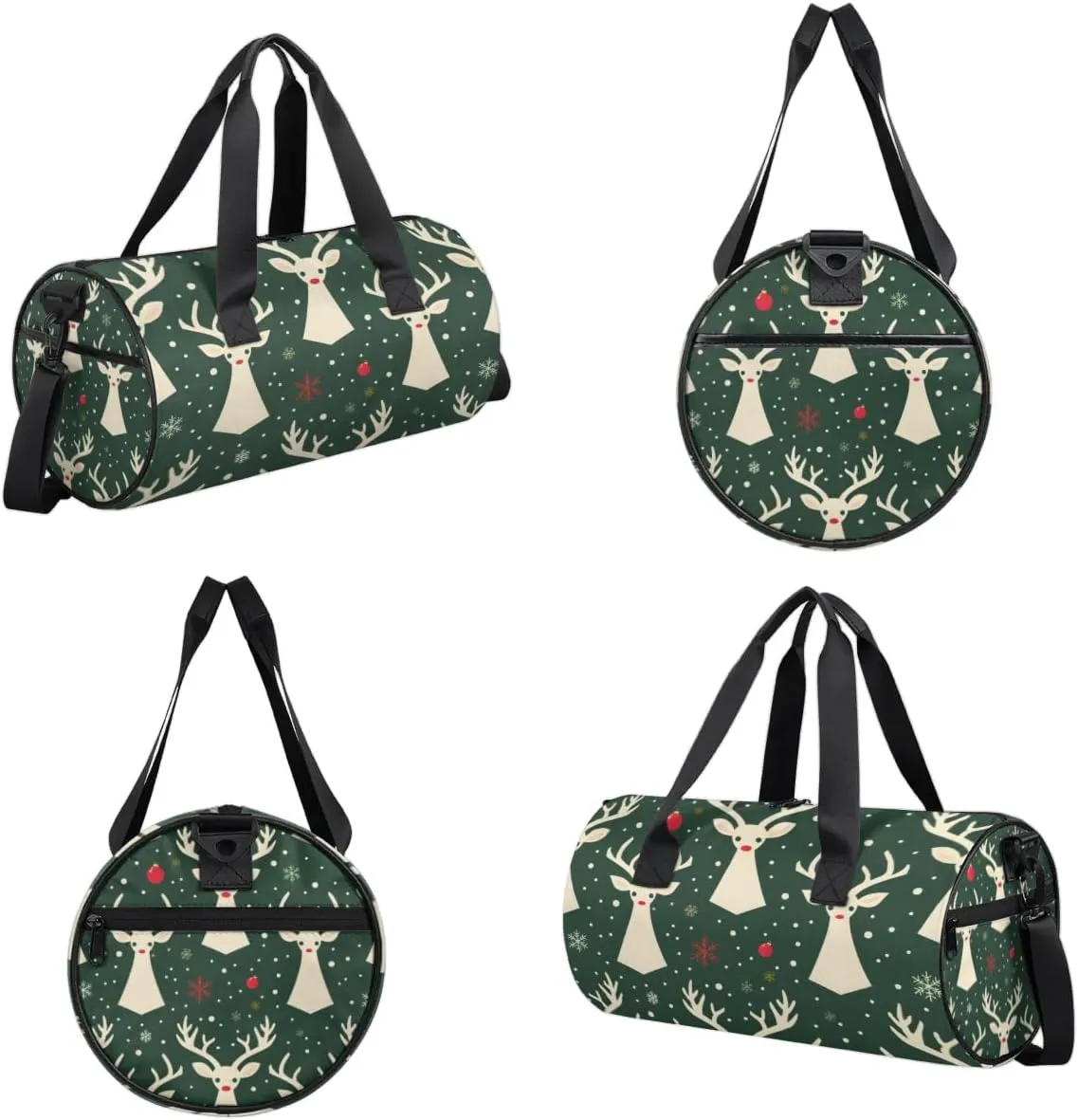 Lightweight Travel Duffle Bag Christmas Deer Prints Gym Bag for Women Men Stylish Small Duffle Bag for Fitness Yoga Travel Overnight Sport