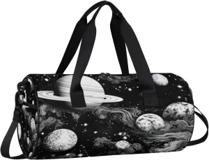 Lightweight Travel Duffle Bag Mysterious Planets Gym Bag for Women Men Stylish Small Duffle Bag for Fitness Yoga Travel Overnight Sport