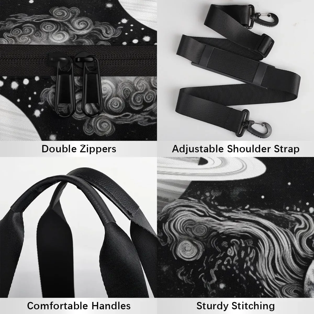 Lightweight Travel Duffle Bag Mysterious Planets Gym Bag for Women Men Stylish Small Duffle Bag for Fitness Yoga Travel Overnight Sport