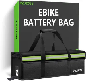 Lipo Fireproof Safe Ebike Accessories Battery Charging bag - Explosionproof - Large Capacity - Lithium Battery Storage Guard Pouch/Case - (L 19.2x5.5x5.9Inches)