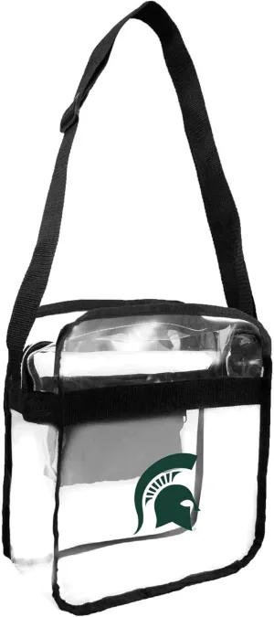 Littlearth NCAA Michigan State Spartans Clear Crossbody Carryall, Team Color, 12" x 12" x 6"