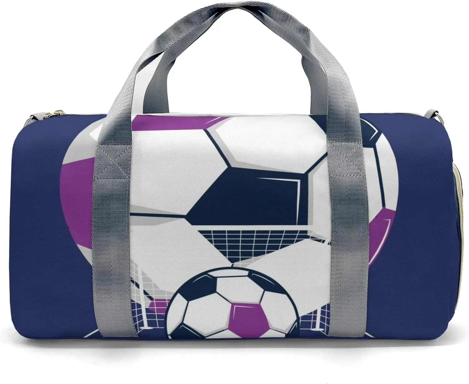 Live Love Soccer Purple Personalized Travel Duffel Bag Custom Foldable Waterproof Overnight Bag for Gym Sport Ball Bags Travel Assistant