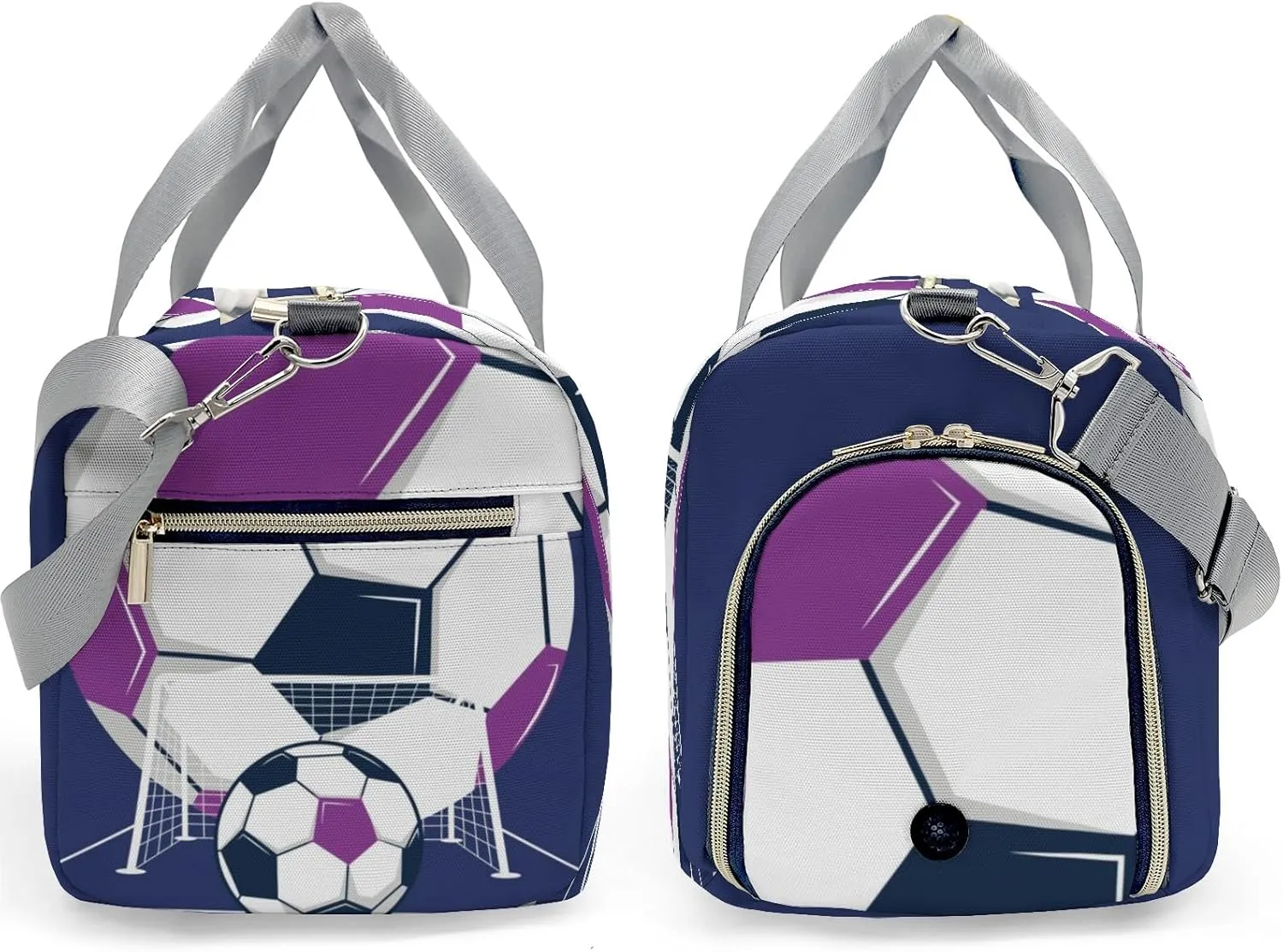 Live Love Soccer Purple Personalized Travel Duffel Bag Custom Foldable Waterproof Overnight Bag for Gym Sport Ball Bags Travel Assistant