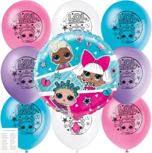 LOL Balloons - LOL Birthday Party Decorations - Bundle with 8 Latex, 1 Foil and Checklist - Birthday Balloons - Party Decorations and Supplies