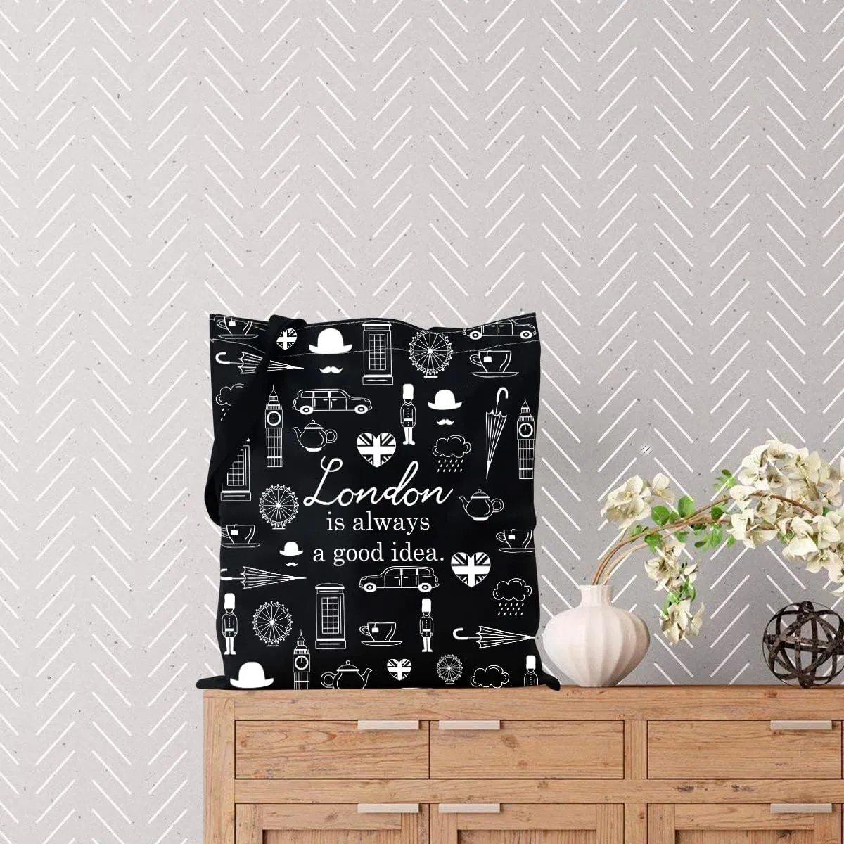 London City Skyline Zipper Pouch Makeup Bag - London Tote